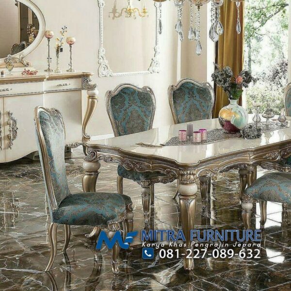 Set Meja Makan Mewah Klasik Frencstyle
