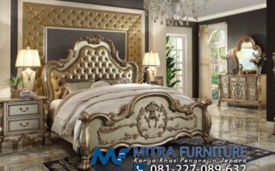 Set Kamar Tidur Mewah Warna Vintage Gold