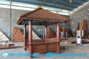 Gazebo Kayu Kelapa Minimalis Atap Sirap