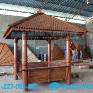 Gazebo Kayu Kelapa Minimalis Atap Sirap
