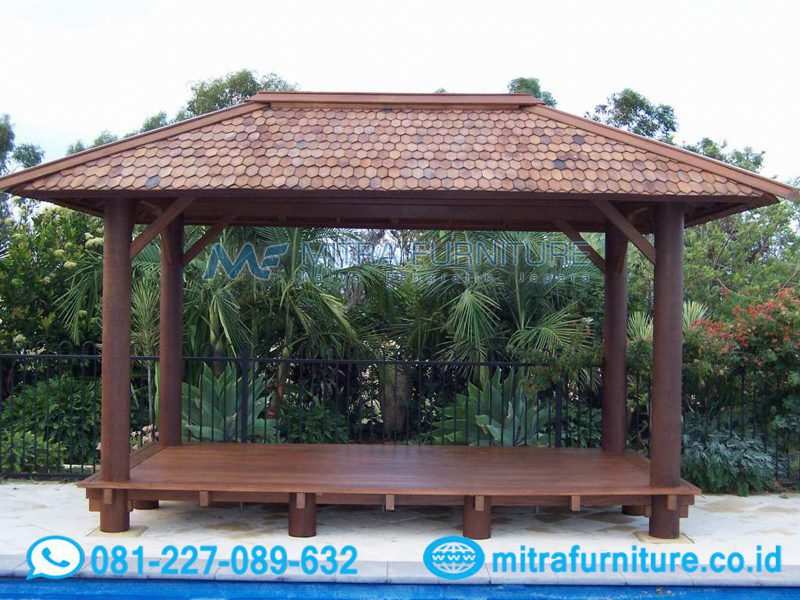 gazebo kayu kelapa gazebo kayu glugu minimalis berkualitas