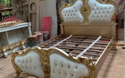 Tempat Tidur Mewah Ukir Jepara Gold