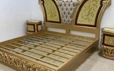 Tempat Tidur Mewah Emas Jok Busa