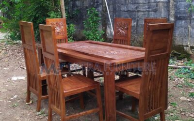 Meja Makan Set Minimalis Jati