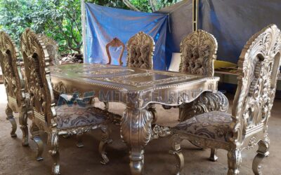 Set Meja Makan Ukir Klasik Jumbo Mewah
