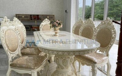 Meja Makan Mewah Duco Ukiran Set