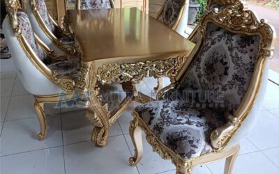 Meja Makan Mewah Monaco Ukir Set