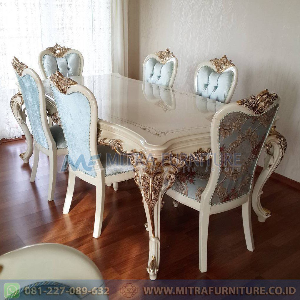 Meja Makan Mewah Lord Set Ukir - Image 2