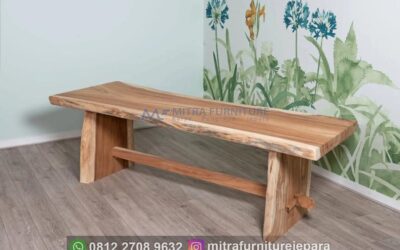 Bangku Kayu Trembesi Utuh Jepara