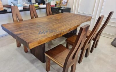 Meja Makan Kayu Trembesi Minimalis Modern