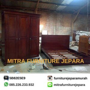 Set Kamar Tidur Jati Warna Natural