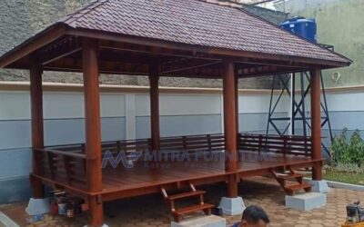 Gazebo Kayu Glugu Jepara Ukuran 3×6 Meter