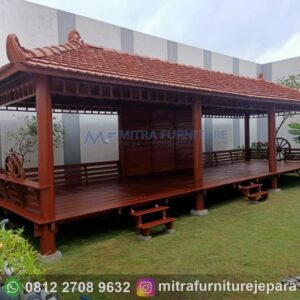 Gazebo Kayu Glugu Jepara Ukuran 3x9 Meter