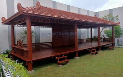 Gazebo Kayu Glugu Jepara Ukuran 3×9 Meter
