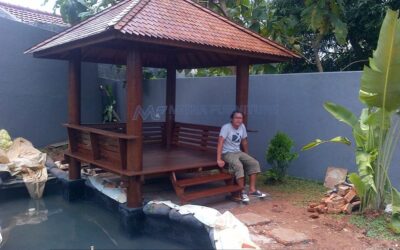 Gazebo Kayu Glugu Ukuran 2,5×2,5 Meter