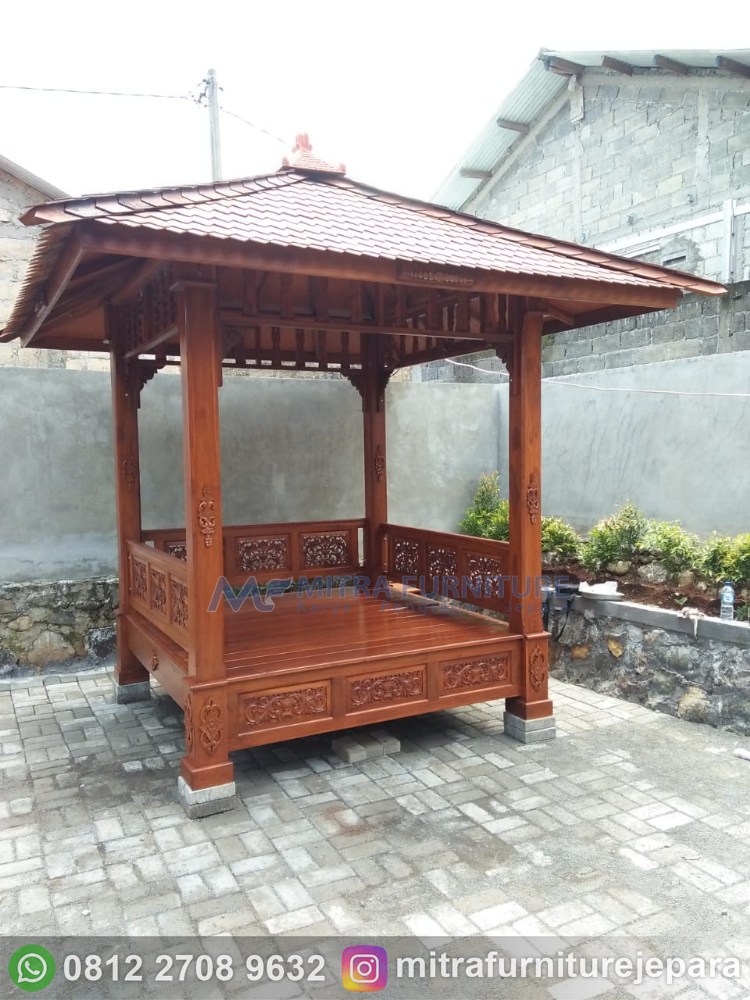 Gazebo Kayu Jati Asli Ukir Jepara