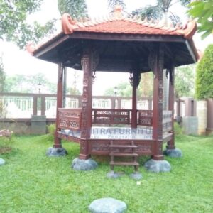 Gazebo Kayu Jati Segi Enam Ukiran Jepara