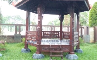 Gazebo Kayu Jati Segi Enam Ukiran Jepara