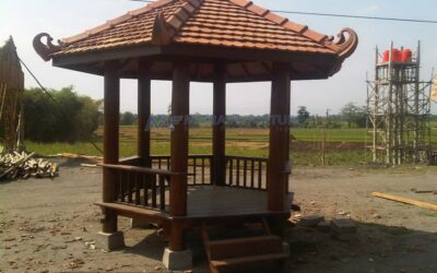 Gazebo Kayu Jepara Minimalis Model Segi Enam