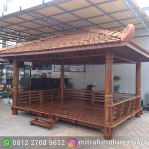 Gazebo Kayu Jepara Minimalis Ukuran 3 x 4 M