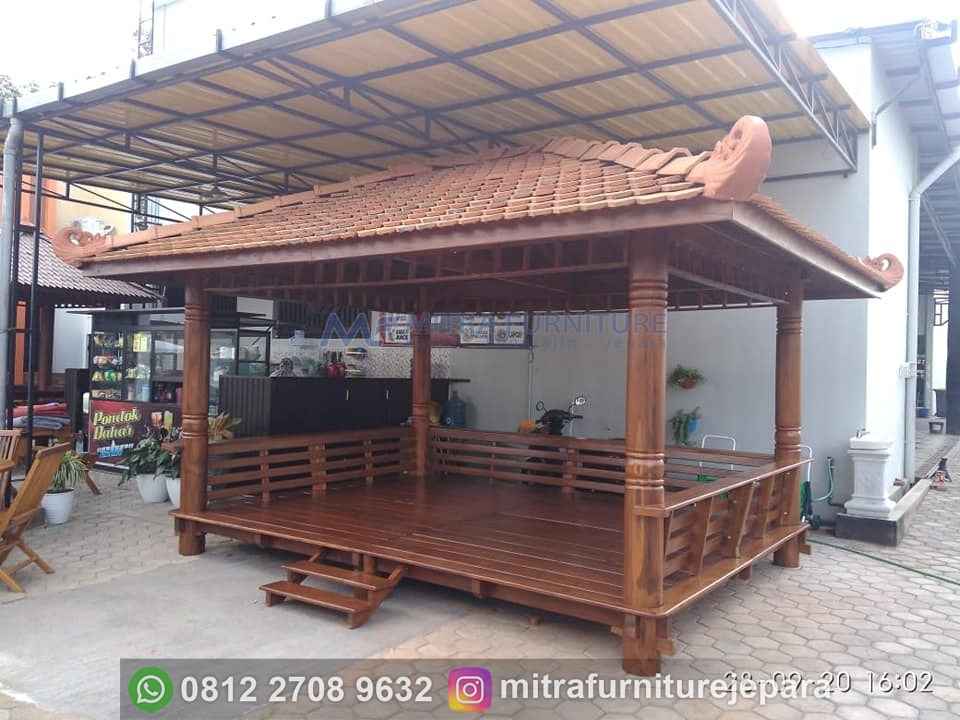 Gazebo Kayu Jepara Minimalis Ukuran 3 x 4 M