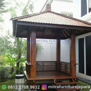 Gazebo Kayu Kelapa Jepara Ukuran 2x2 Meter