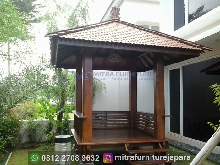 Gazebo Kayu Kelapa Jepara Ukuran 2x2 Meter