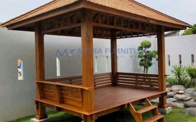 Gazebo Kayu Minimalis Jepara Ukuran 2×3 Meter