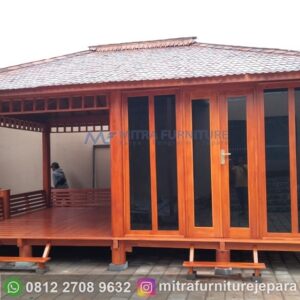 Gazebo Minimalis Kayu Model Mushola 3x6 Meter