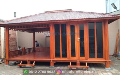 Gazebo Minimalis Kayu Model Mushola 3×6 Meter
