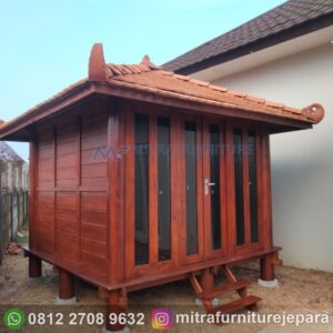 Gazebo Minimalis Kayu Mushola Ukuran 3x3 Meter