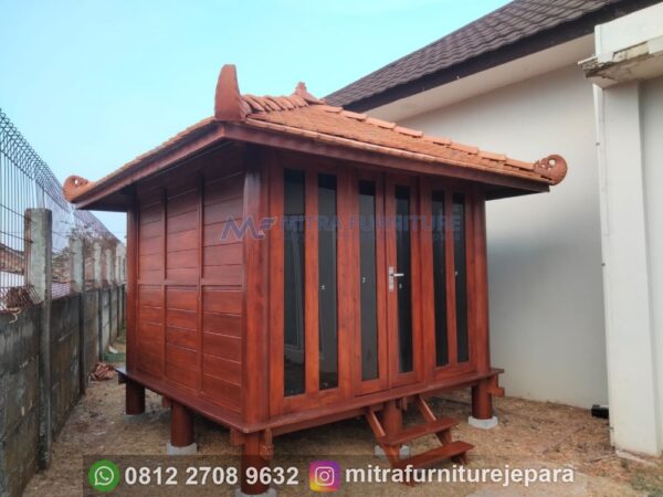 Gazebo Minimalis Kayu Mushola Ukuran 3x3 Meter