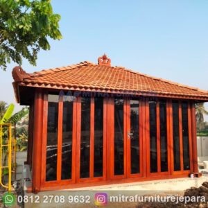 Gazebo Mushola Minimalis Kayu Ukuran 5x5 Meter