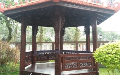 Gazebo Segi Enam Motif Ukir Gebyok