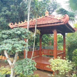 Gazebo Taman Ukiran Bahan Kayu Jati
