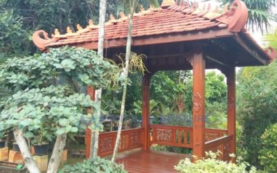 Gazebo Taman Ukiran Bahan Kayu Jati