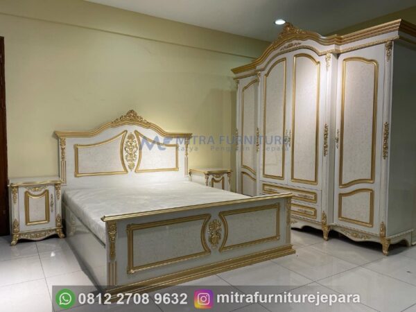 Set Kamar Tidur Minimalis Klasik White Gold