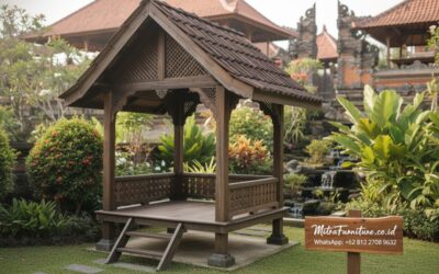Cara Menata Gazebo Jati di Halaman Rumah Bali