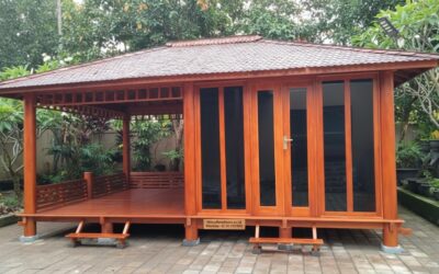 Desain Rumah Gazebo Kayu Jati di Bekasi