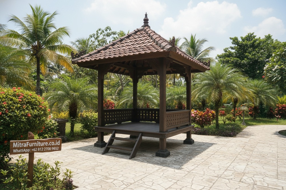 Gaya Klasik Gazebo Jepara di Makassar