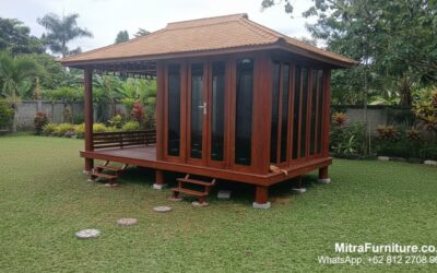 Konsep Rumah Gazebo Kayu Jati Tropis di Manado