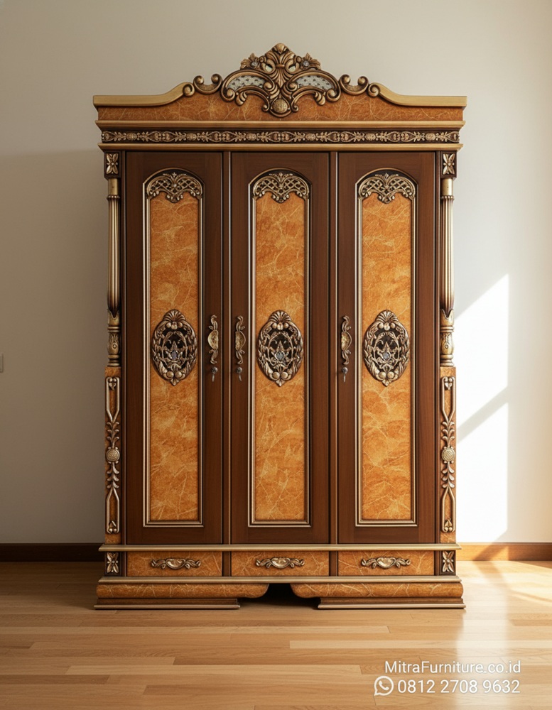 Lemari Jati 3 Pintu Mewah untuk Hunian Modern di Bekasi