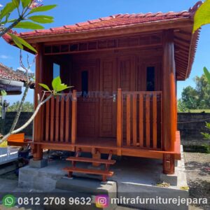 Rumah Kayu Minimalis Ukuran 3x5 Bahan Kayu Kelapa dan Mahoni Atap Genteng Sirap 1