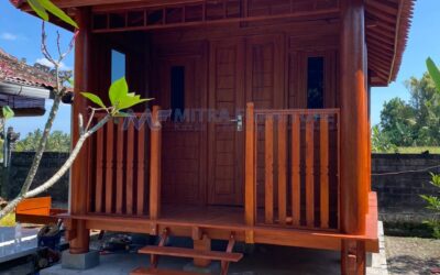 Rumah Kayu Minimalis Ukuran 3×5 Bahan Kayu Kelapa dan Mahoni Atap Genteng Sirap