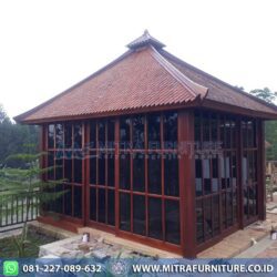 GAZEBO MUSHOLA KAYU GLUGU 3 X 4 METER