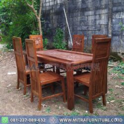 Meja Makan Set Minimalis Jati