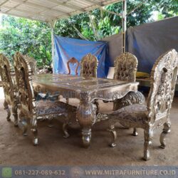 Set Meja Makan Ukir Klasik Jumbo Mewah