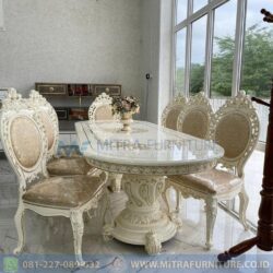 Meja Makan Mewah Duco Ukiran Set