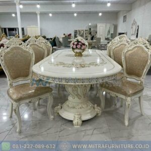 Meja Makan Mewah Duco Ukiran Set