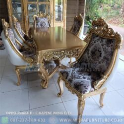 Meja Makan Mewah Monaco Ukir Set